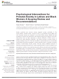 Cover page: Psychological Interventions for Prenatal Anxiety in Latinas and Black Women: A Scoping Review and Recommendations