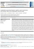 Cover page of Longitudinal associations between cognitive control consistency and academic skills across kindergarten and first grade