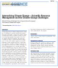 Cover page: Internalizing Climate Change—Scientific Resource Management and the Climate Change Challenges