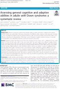 Cover page: Assessing general cognitive and adaptive abilities in adults with Down syndrome: a systematic review