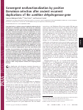 Cover page: Convergent neofunctionalization by positive Darwinian selection after ancient recurrent duplications of the xanthine dehydrogenase gene