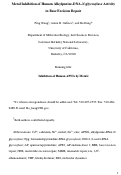 Cover page: Metal inhibition of human alkylpurine-DNA-N-glycosylase activity in base excision 
repair