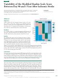 Cover page: Variability of the Modified Rankin Scale Score Between Day 90 and 1 Year After Ischemic Stroke.