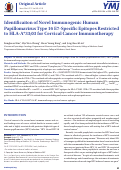 Cover page: Identificaiton of Novel Immunogenic Human Papillomavirus Type 16 E7-Specific Epitopes Restricted to HLA-A*33;03 for Cervical Cancer Immunotherapy