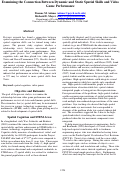 Cover page: Examining the Connection Between Dynamic and Static Spatial Skills and Video Game Performance