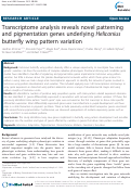 Cover page: Transcriptome analysis reveals novel patterning and pigmentation genes underlying Heliconius butterfly wing pattern variation