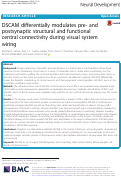 Cover page: DSCAM differentially modulates pre- and postsynaptic structural and functional central connectivity during visual system wiring