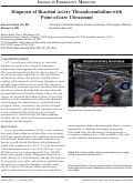 Cover page: Diagnosis of Brachial Artery Thromboembolism with Point-of-care Ultrasound