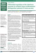 Cover page: Differential regulation of the interferon response in systemic lupus erythematosus distinguishes patients of Asian ancestry.