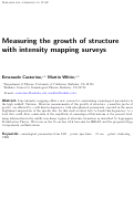 Cover page: Measuring the growth of structure with intensity mapping surveys