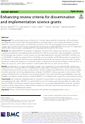 Cover page: Enhancing review criteria for dissemination and implementation science grants
