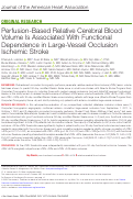 Cover page: Perfusion-Based Relative Cerebral Blood Volume Is Associated With Functional Dependence in Large-Vessel Occlusion Ischemic Stroke.