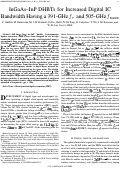 Cover page: InGaAs-InP DHBTs for increased digital IC bandwidth having a 391-GHz f(T) and 505-GHz f max