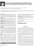 Cover page: Do Physicians with Self-Reported Non-English Fluency Practice in Linguistically Disadvantaged Communities?