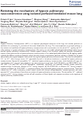 Cover page: Revisiting the mechanism of hypoxic pulmonary vasoconstriction using isolated perfused/ventilated mouse lung