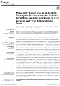 Cover page: Microbial Phosphorus Mobilization Strategies Across a Natural Nutrient Limitation Gradient and Evidence for Linkage With Iron Solubilization Traits