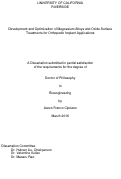 Cover page: Development and Optimization of Magnesium Alloys and Oxide Surface Treatments for Orthopedic Implant Applications