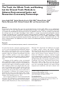 Cover page: The Truth, the Whole Truth, and Nothing but the Ground-Truth: Methods to Advance Environmental Justice and Researcher-Community Partnerships