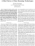 Cover page of A Brief Survey of Data Streaming Technologies