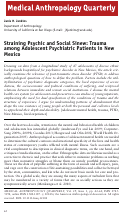 Cover page: Straining Psychic and Social Sinew: Trauma among Adolescent Psychiatric Patients in New Mexico