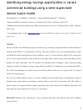 Cover page: Identifying energy savings opportunities in vacant commercial buildings using a semi-supervised sensor fusion model