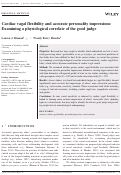 Cover page: Cardiac vagal flexibility and accurate personality impressions: Examining a physiological correlate of the good judge