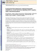 Cover page: Cerebrospinal fluid metabolomics implicate bioenergetic adaptation as a neural mechanism regulating shifts in cognitive states of HIV-infected patients