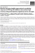 Cover page: Machine learning classifier approaches for predicting response to RTK-type-III inhibitors demonstrate high accuracy using transcriptomic signatures and ex vivo data