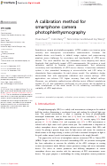 Cover page: A calibration method for smartphone camera photophlethysmography.