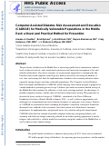 Cover page: Computer-Assisted Diabetes Risk Assessment and Education (CADRAE) for Medically Vulnerable Populations in the Middle East: a Novel and Practical Method for Prevention.