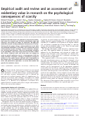 Cover page: Empirical audit and review and an assessment of evidentiary value in research on the psychological consequences of scarcity.