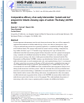 Cover page: Comparative efficacy of an early intervention parent and me program for infants showing signs of autism: The Baby JASPER model.