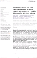 Cover page: Enhancing chronic low back pain management: an initial neuroimaging study of a mobile interoceptive attention training