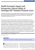 Cover page: Health Economic Impact and Prospective Clinical Utility of Oncotype DX® Genomic Prostate Score.