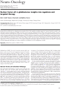 Cover page: Nuclear factor-κB in glioblastoma: insights into regulators and targeted therapy.