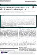 Cover page: Dysregulated transcriptional networks in KMT2A- and MLLT10-rearranged T-ALL