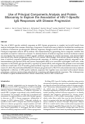 Cover page: Use of principal components analysis and protein microarray to explore the association of HIV-1-specific IgG responses with disease progression.