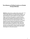 Cover page: The influence of political leaders on climate change attitudes