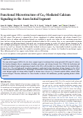 Cover page: Functional Microstructure of CaV-Mediated Calcium Signaling in the Axon Initial Segment