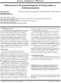 Cover page: Point-of-care Ultrasound Diagnosis of Cholecystitis vs. Adenomyomatosis