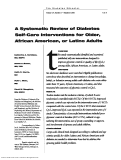 Cover page: A systematic review of diabetes self-care interventions for older, African American, or Latino adults.