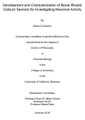 Cover page: Development and Characterization of Novel Rhodol Calcium Sensors for Investigating Neuronal Activity