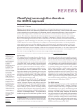 Cover page: Classifying neurocognitive disorders: the DSM-5 approach