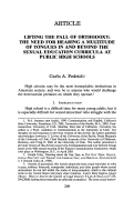 Cover page: Lifting the Pall of Orthodoxy: The Need for Hearing a Multitude of Tongues in and beyond the Sexual Education Curricula at Public High Schools