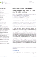 Cover page of Anion-exchange membrane water electrolysis: insights from round-robin testing