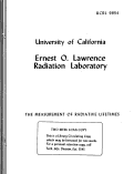 Cover page: THE MEASUREMENT OF RADIATIVE LIFETIMES