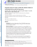 Cover page: Prognostic Value of Computed Tomography and/or 18F-Fluorodeoxyglucose Positron Emission Tomography Radiomics Features in Locally Advanced Non-small Cell Lung Cancer