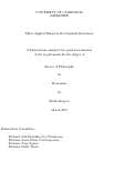 Cover page: Three Applied Essays in Development Economics