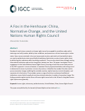 Cover page: A Fox in the Henhouse: China, Normative Change, and the United Nations Human Rights Council