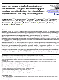 Cover page: In-person versus virtual administration of the American College of Rheumatology gold standard cognitive battery in systemic lupus erythematosus: Are they interchangeable?